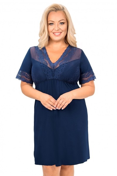 Camasa dama de noapte Donna Linda Plus maneca scurta