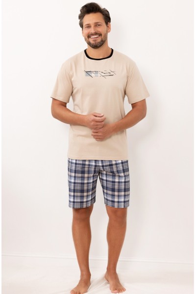 Pijama barbati Regina 6001 maneca scurta