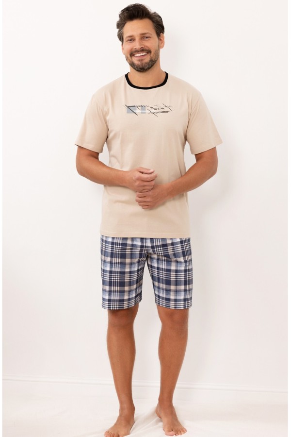 Pijama barbati Regina 6001 maneca scurta