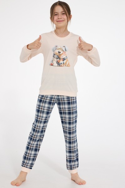 Pijama copii Cornette Young Girl 592/203 Home Friends maneca lunga