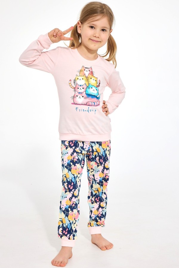 Pijama copii Cornette Kids Girl 594/210 Friendship maneca lunga