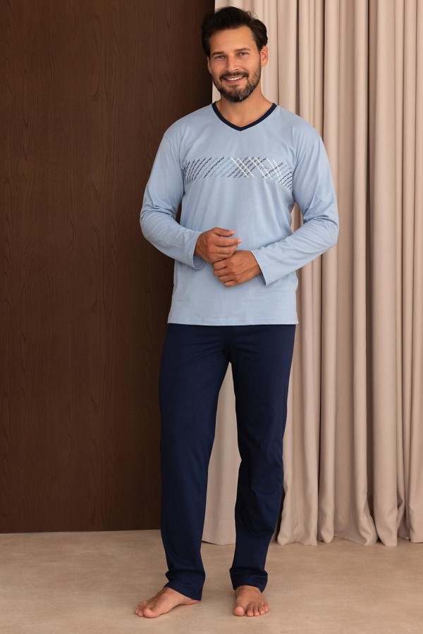 Pijama barbati Regina 6010 maneca lunga