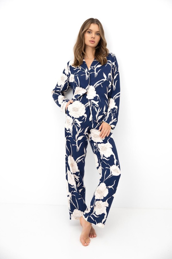 Pijama dama Sensis Vaya maneca lunga cu nasturi