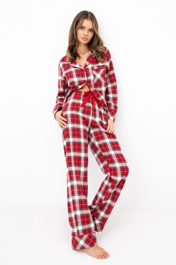 Pijama dama Sensis Yulie maneca lunga cu nasturi
