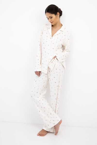 Pijama dama Sensis Valerie maneca lunga cu nasturi SENSIS